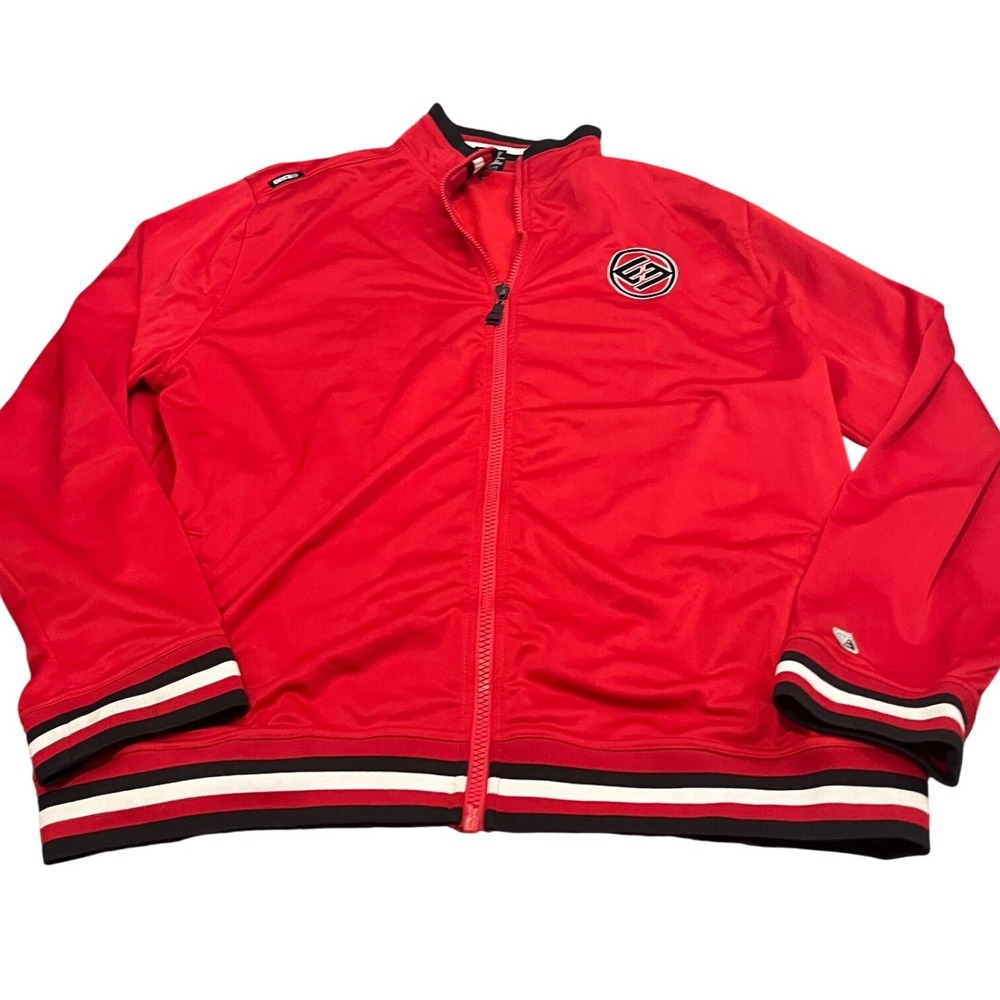 Enyce Track Jacket Mens 4X Red Striped Ribbed Trim Full Zip Sean Combs Co